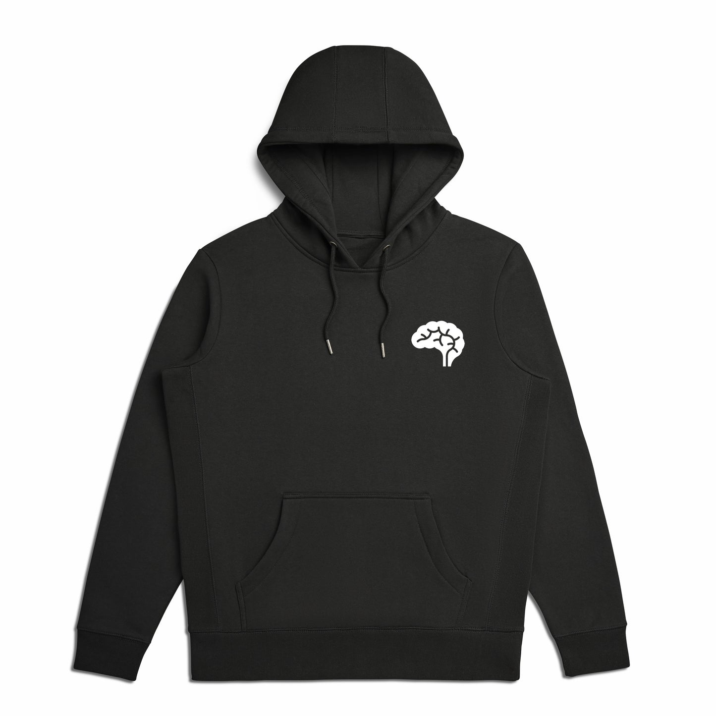 Confliktd Brain Stem Logo - Black GOTS® Organic Cotton Men's Hooded Sweatshirt