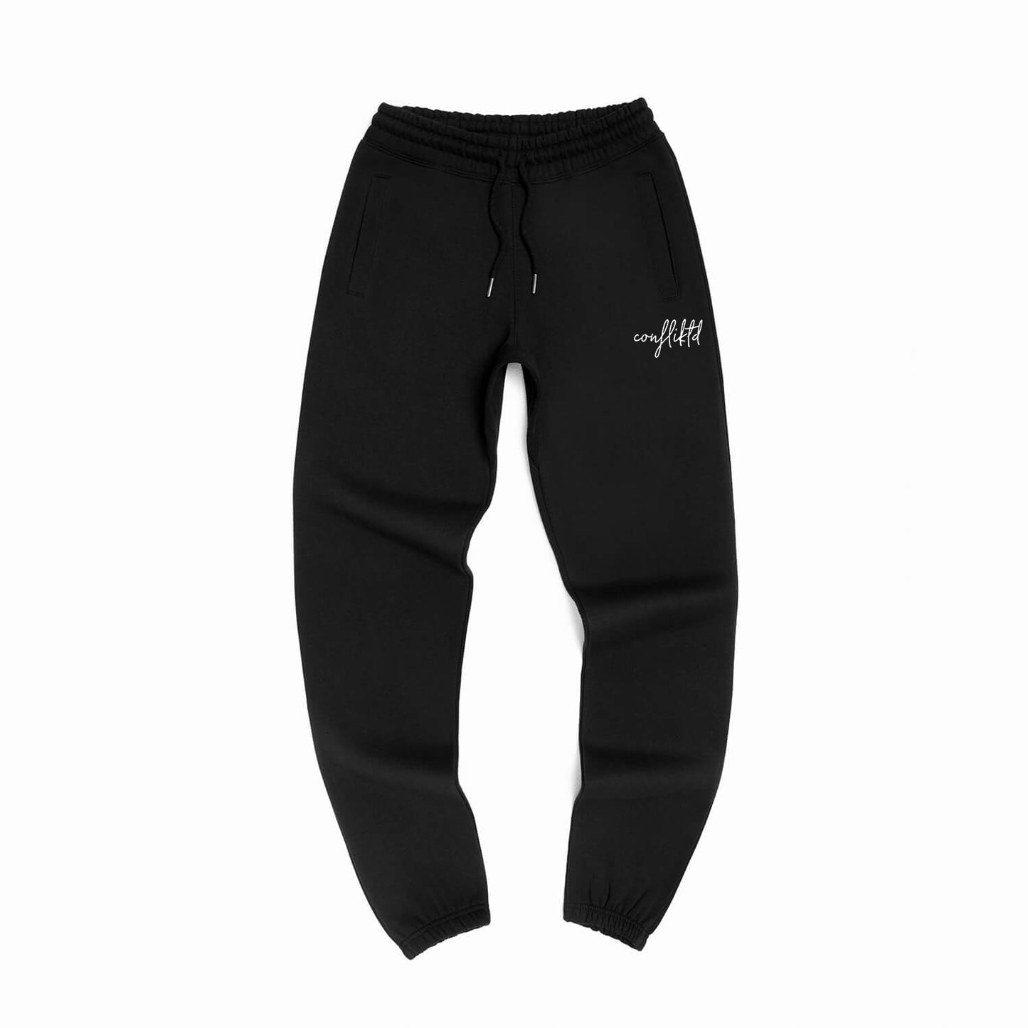 Confliktd Text Logo - Black GOTS® Organic Cotton Men's Sweatpants