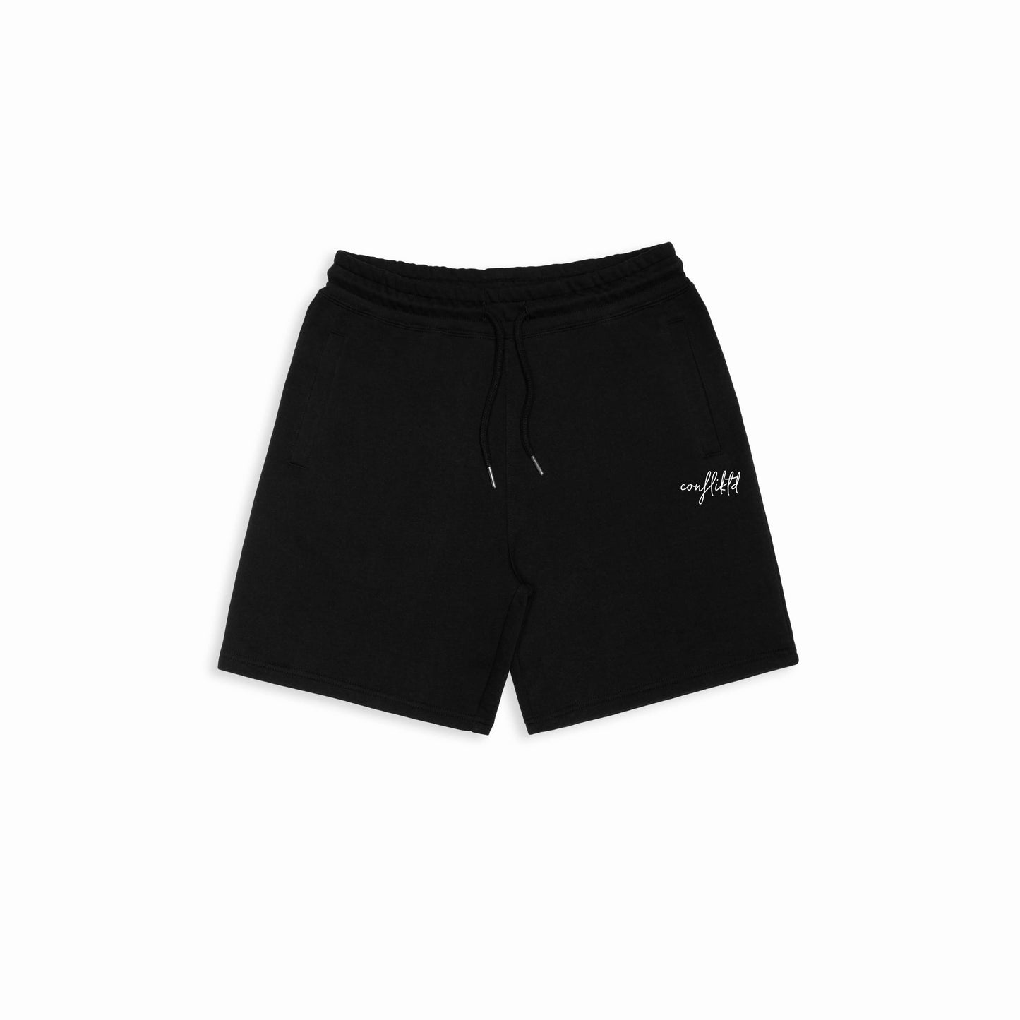 Confliktd Text Logo - Black GOTS® Organic Cotton Men's Sweatshorts