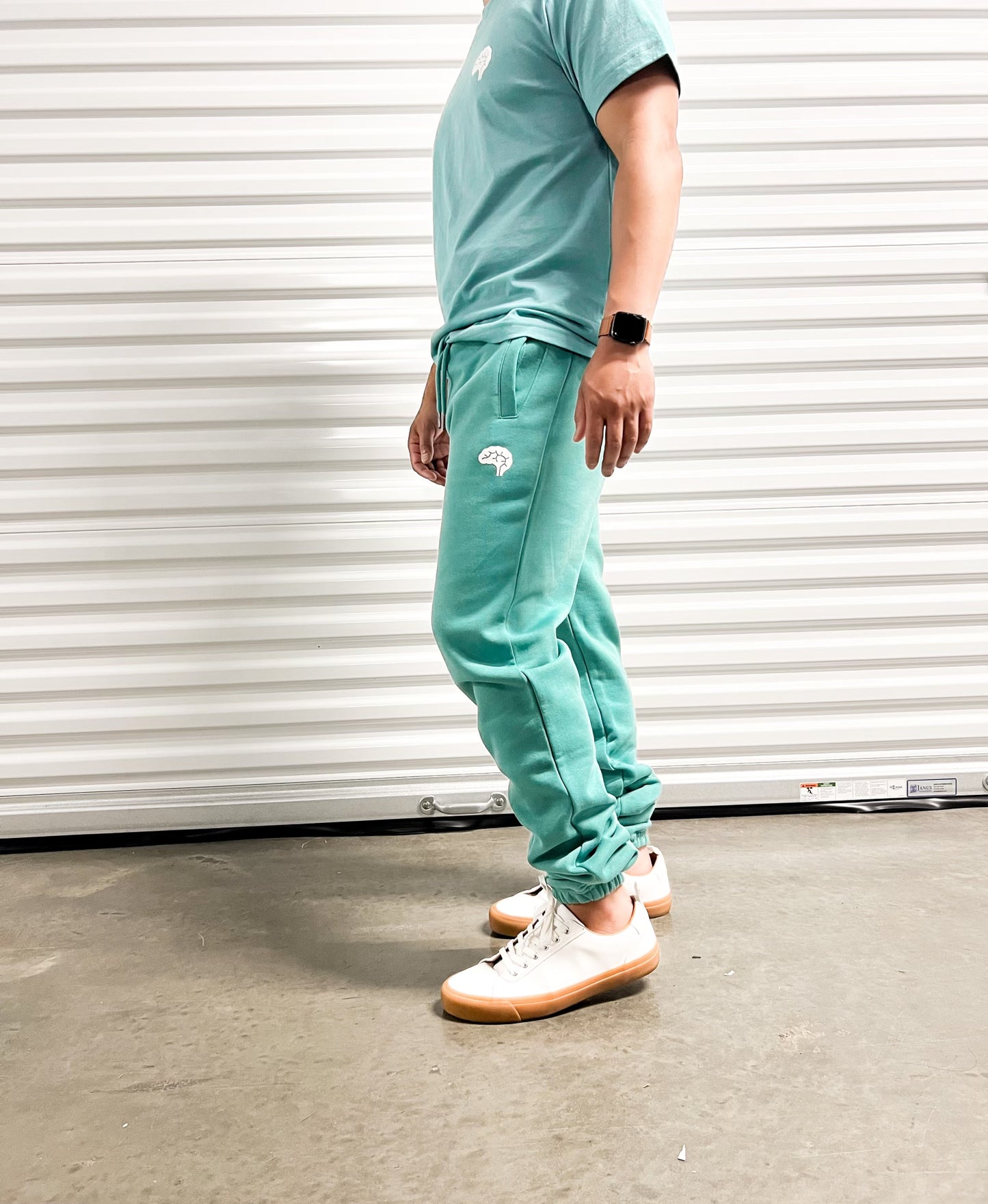 Confliktd Brain Stem Logo - Aqua GOTS® Organic Cotton Men's Sweatpants