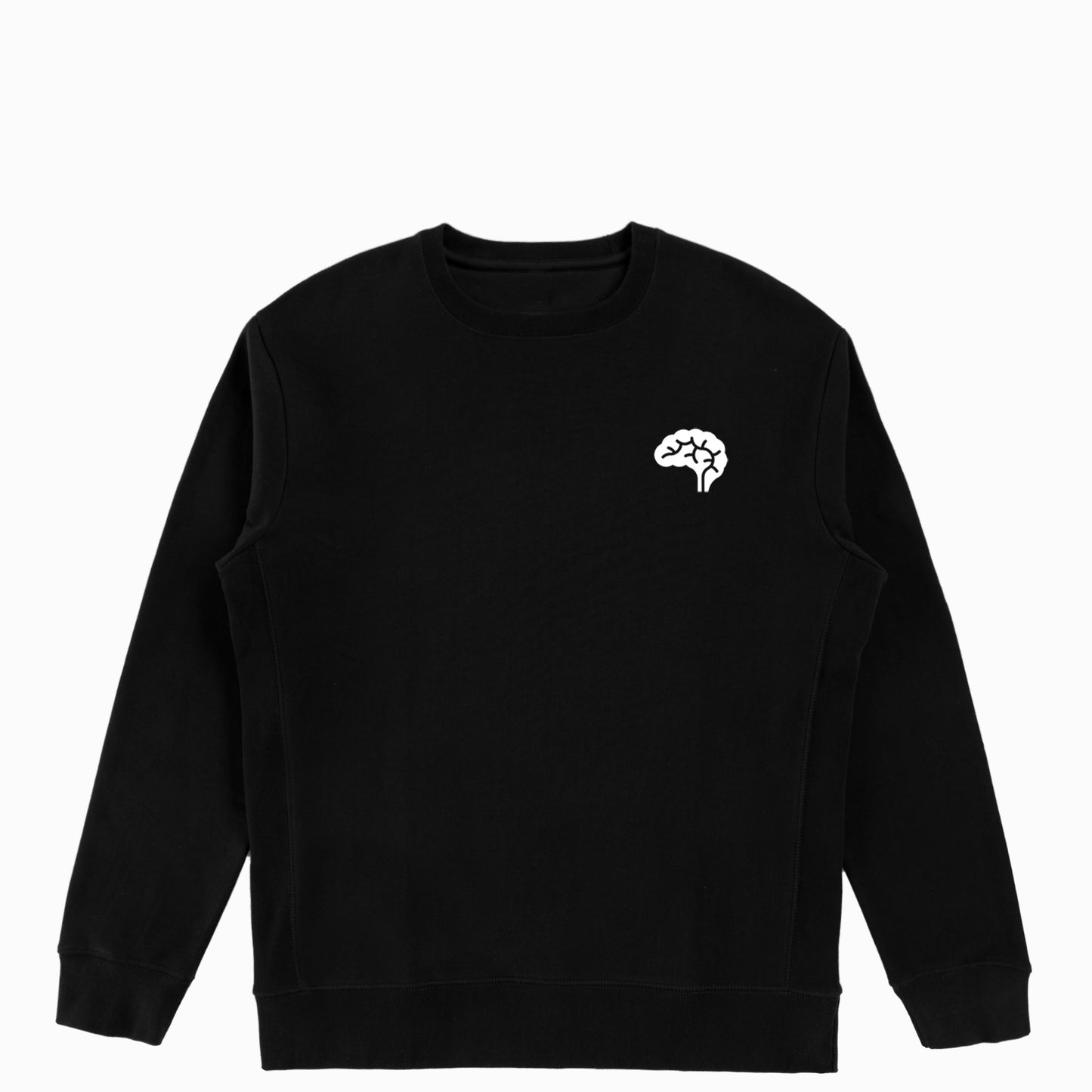 Confliktd Brain Stem Logo - Black GOTS® Organic Cotton Men's Crewneck Sweatshirt