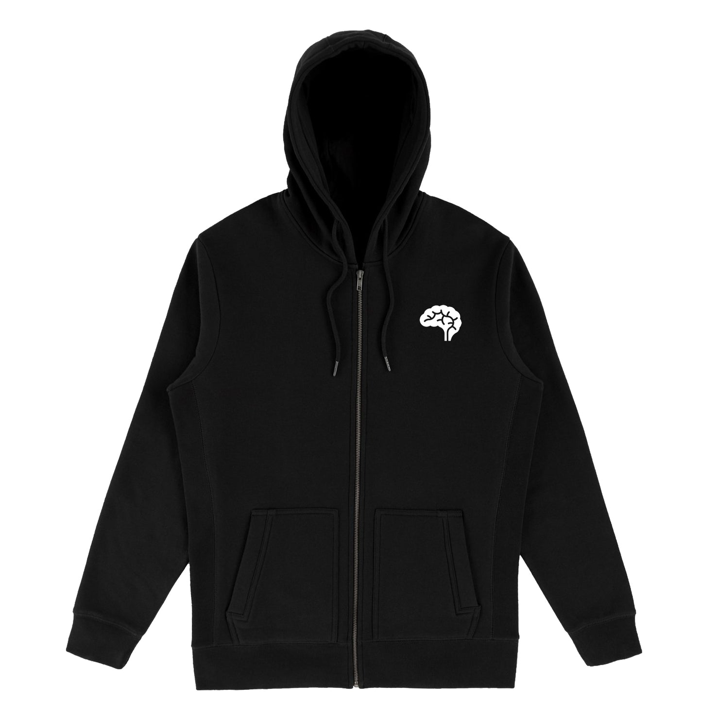 Confliktd Brain Stem Logo - Black GOTS® Organic Cotton Men's Zip-Up Sweatshirt
